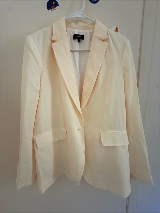 Theory Jackets & Blazers - Theory Cream Single-Button Tailored Blazer